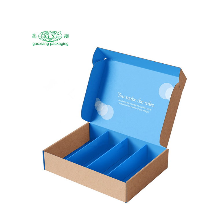 كبير من الورق المقوى ورق مقوى مستحضرات التجميل للعناية بالبشرة مربع شعار مخصص مطبوعة صندوق تغليف الشحن المموج مع إدراج