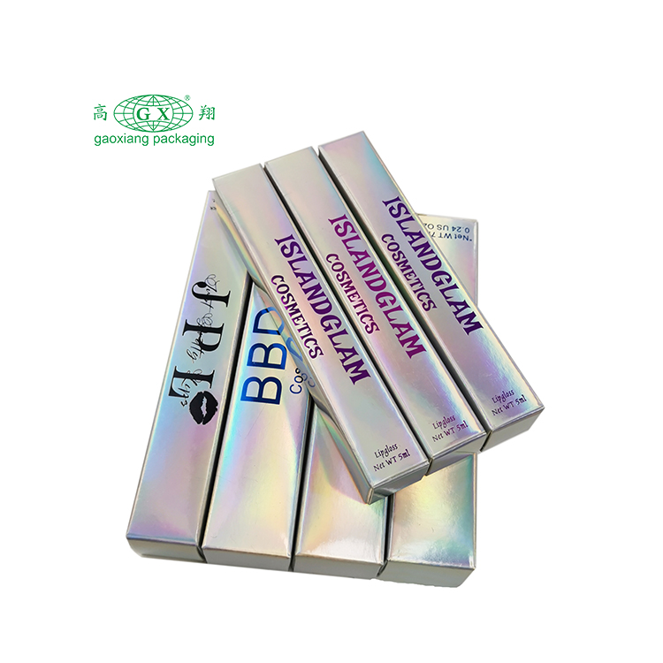 الجملة شعار مخصص تنقش الفاخرة صناديق التعبئة والتغليف أنبوب Lipgloss ورقة